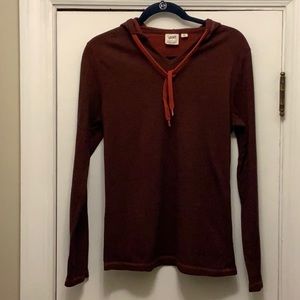 Burgundy VANS Hooded Knit Top Small